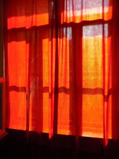 curtains in orange